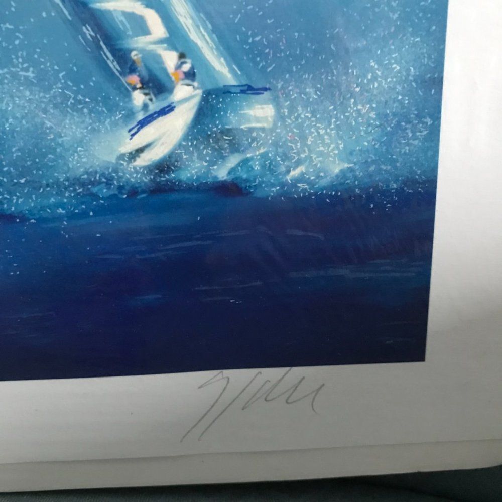"Blue Sailing" by Victor Spahn Seriolithograph - Picture 5 of 8